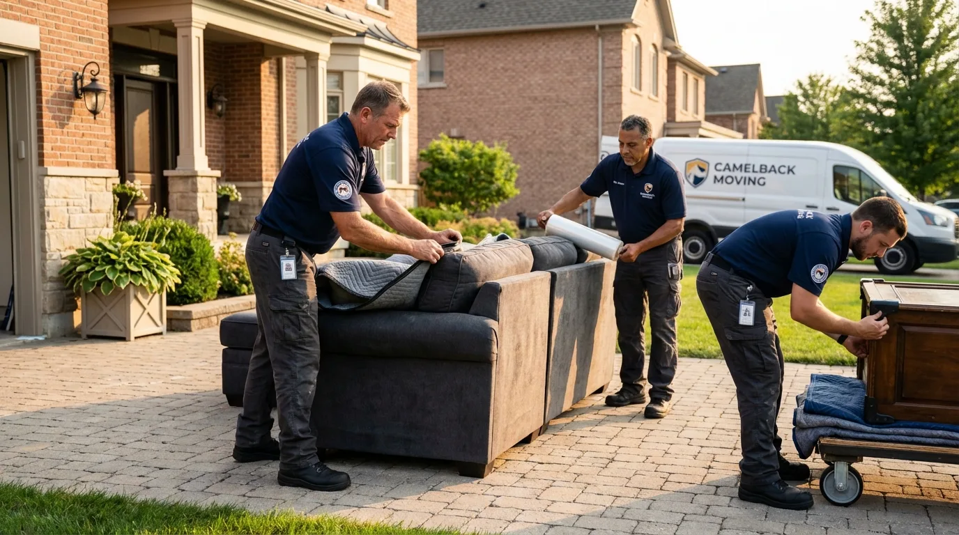 Large estate moving crew wrapping furniture in Pearisburg, VA