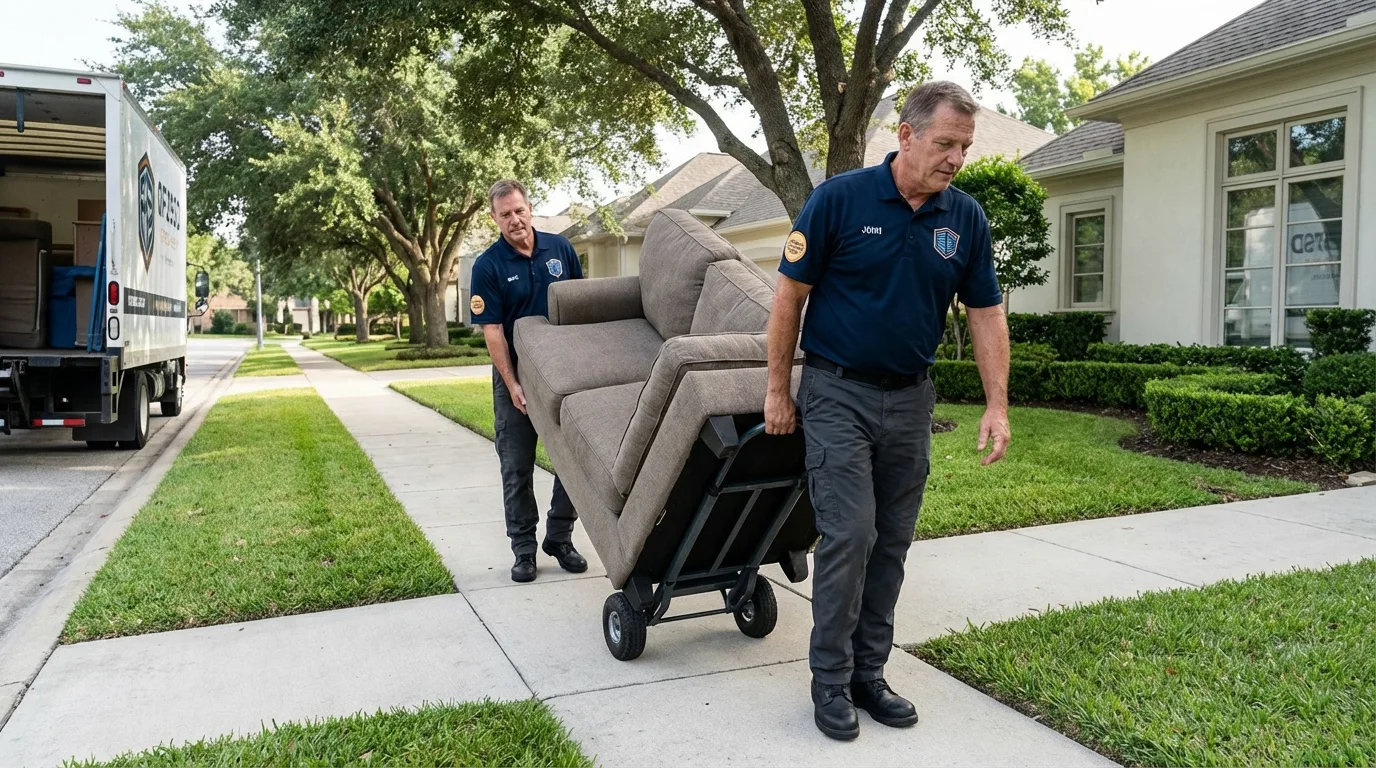 Local residential moving crew loading furniture in Pearisburg, VA